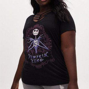 Torrid Disney The Nightmare Before Christmas Pumpkin King Black Caged Top 5/5X